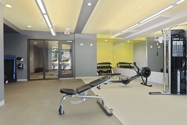 fitness center at Link 480 Apartments