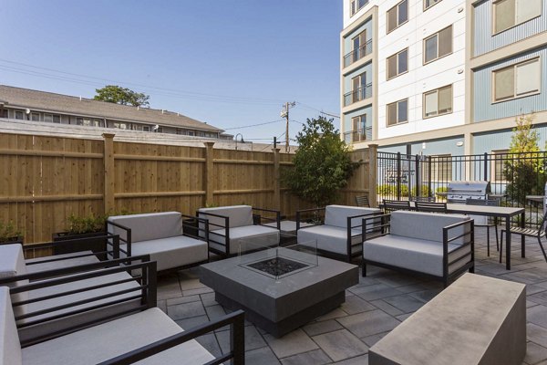 fire pit at Link 480 Apartments