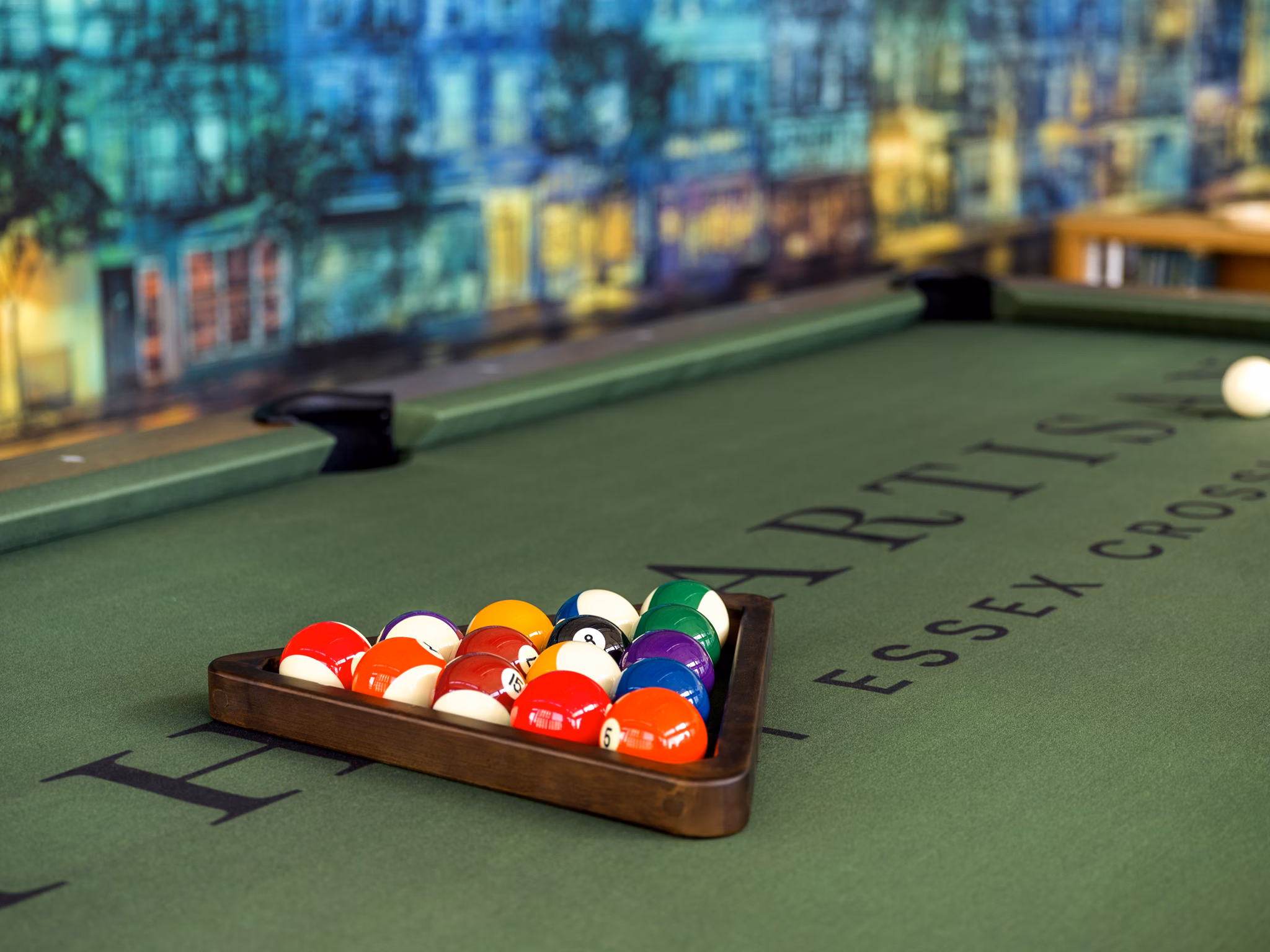 clubhouse game room at The Artisan Apartments