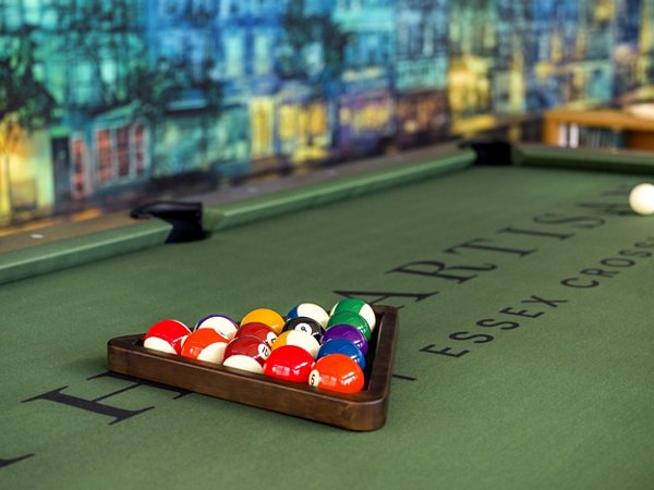 clubhouse game room at The Artisan Apartments