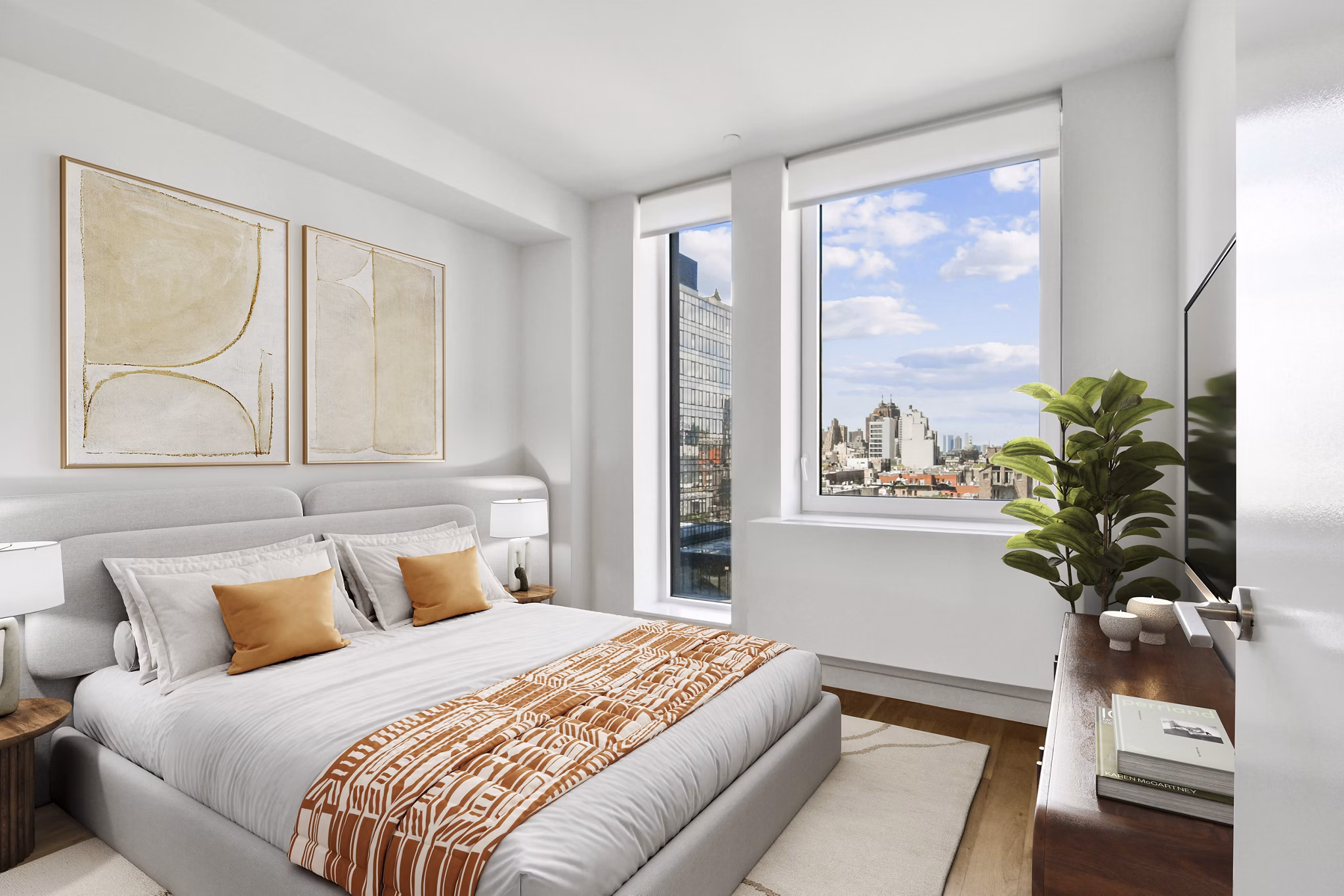 bedroom at The Essex Apartments