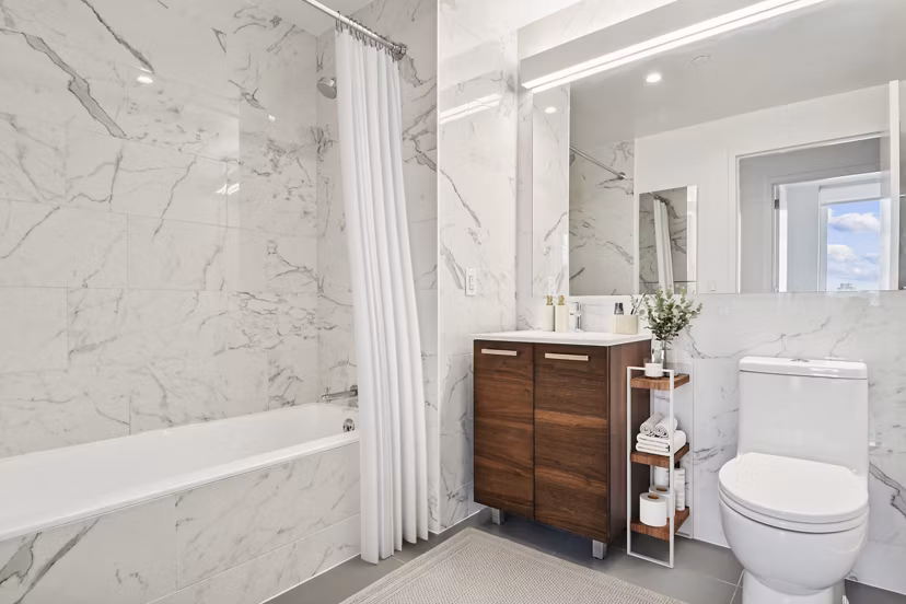 bathroom at The Essex Apartments
