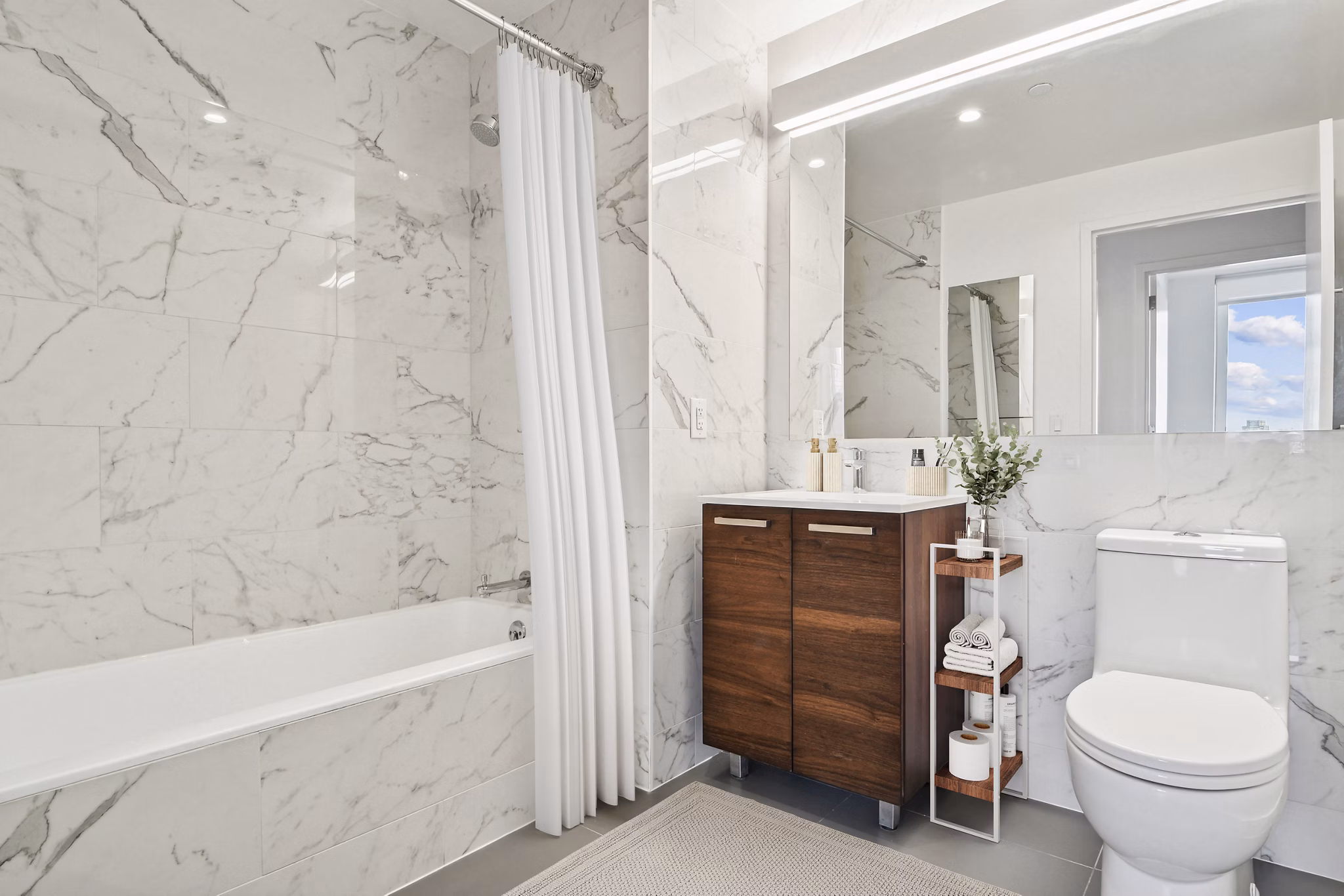 bathroom at The Essex Apartments