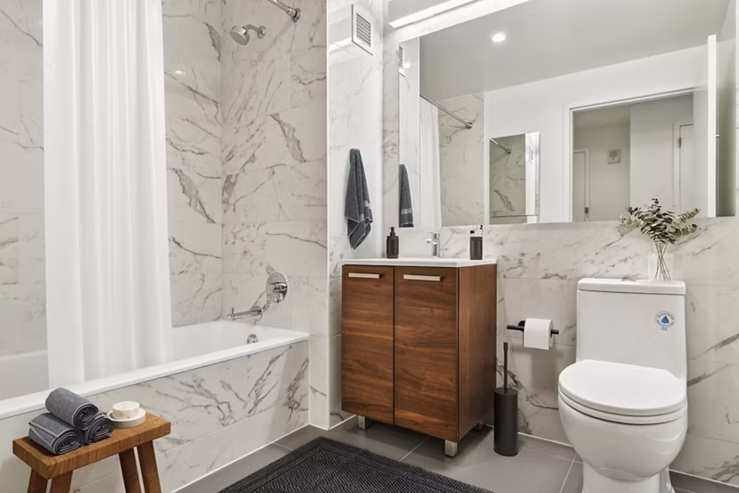 bathroom at The Essex Apartments