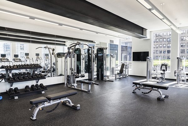 fitness center at The Essex Apartments