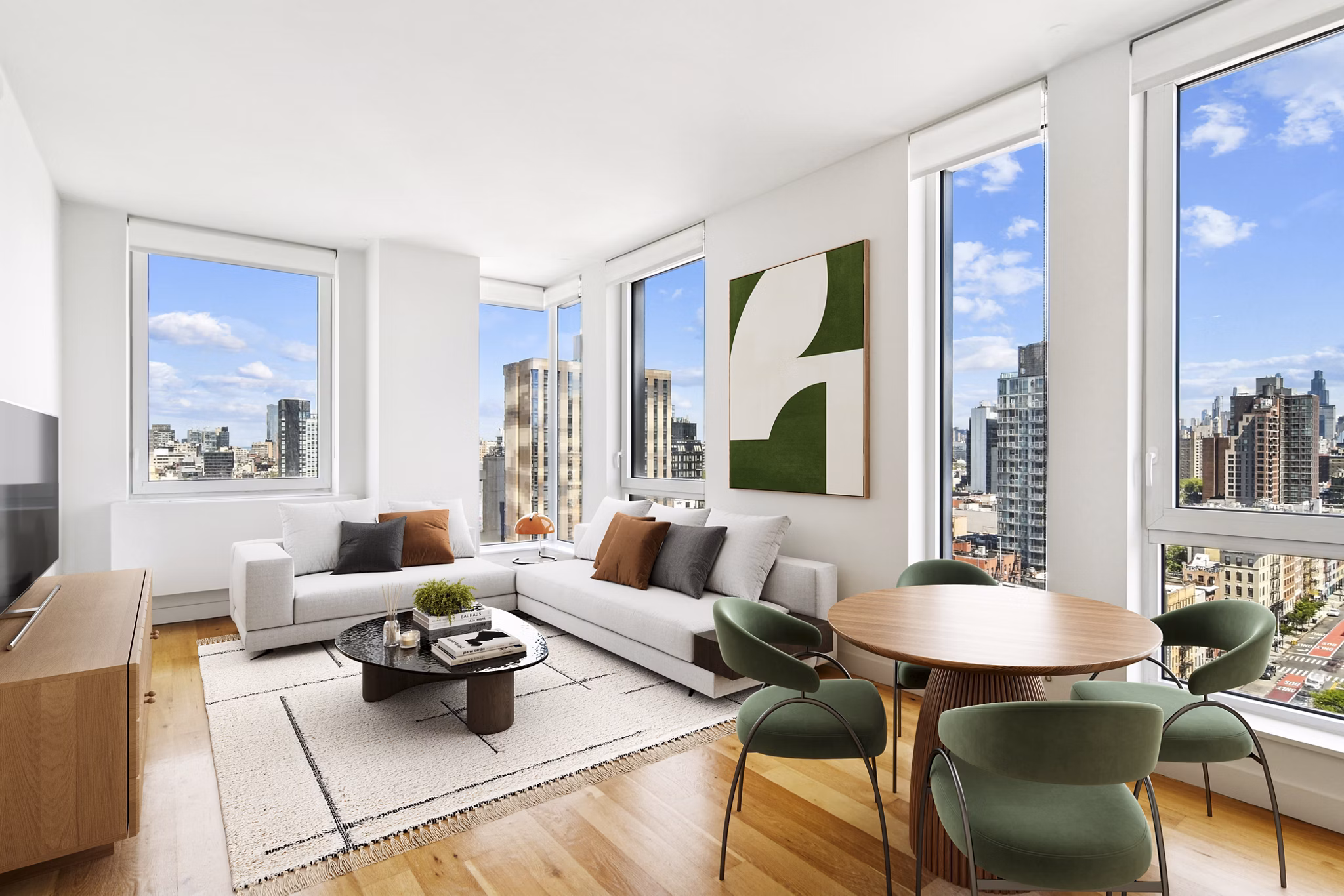 living room at The Essex Apartments