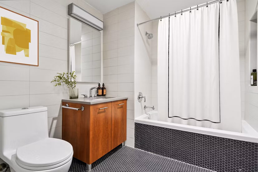 bathroom at The Rollins Apartments