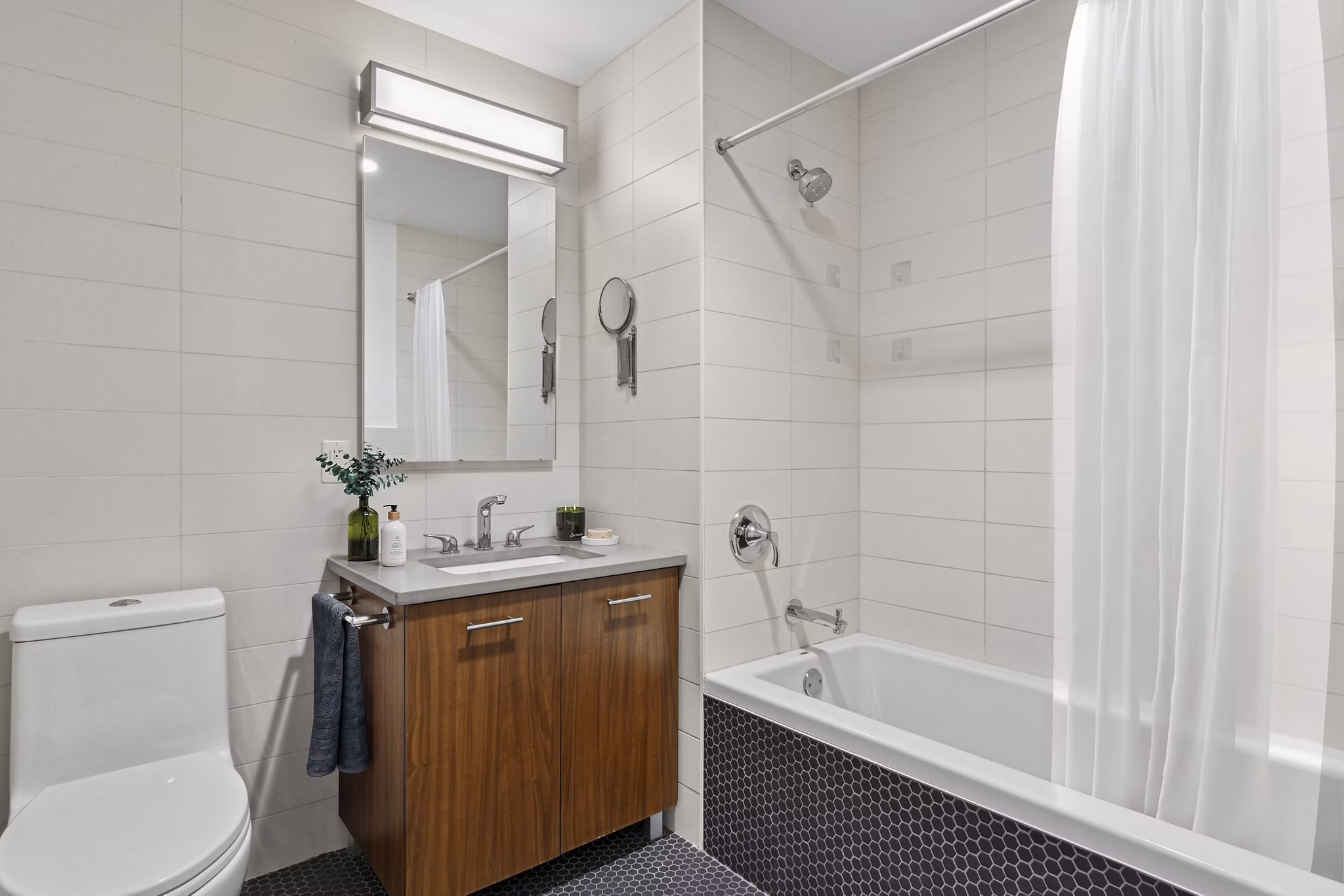 bathroom at The Rollins Apartments