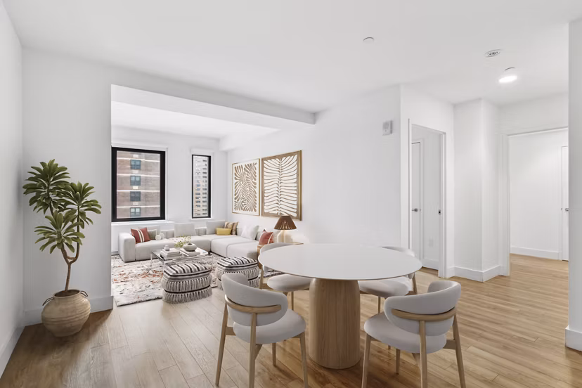 dining room and kitchen at The Rollins Apartments