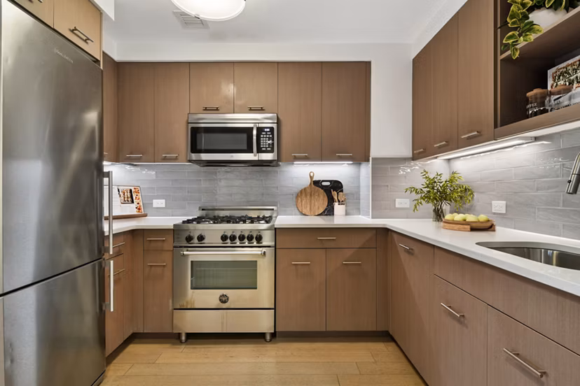kitchen at The Rollins Apartments
