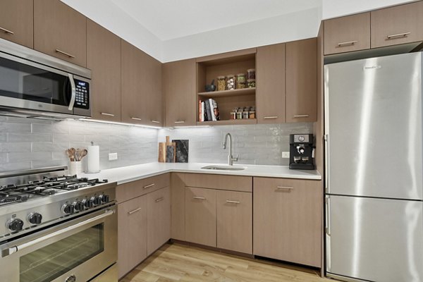 kitchen at The Rollins Apartments