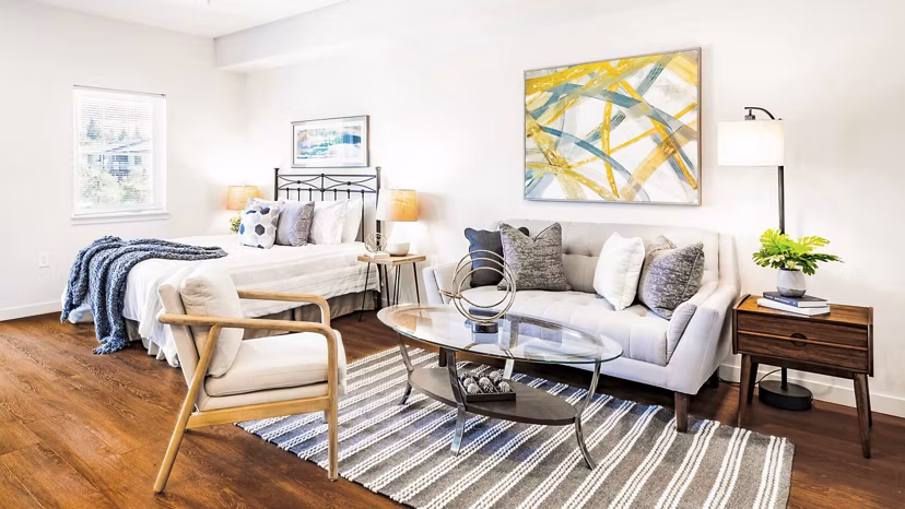 living room at Wellstone Apartments