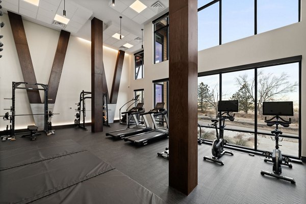 fitness center at The Lock at Flatirons Apartments