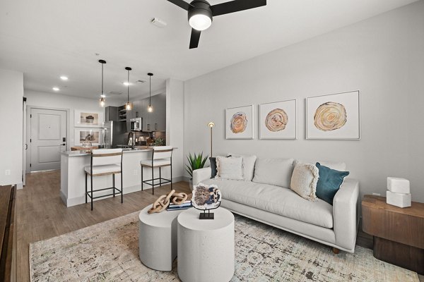 living room at The Lock at Flatirons Apartments