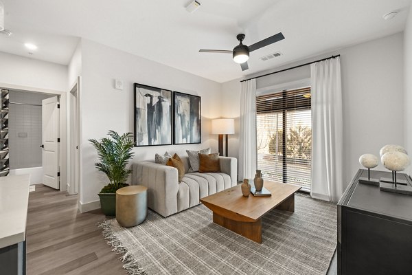living room at The Lock at Flatirons Apartments