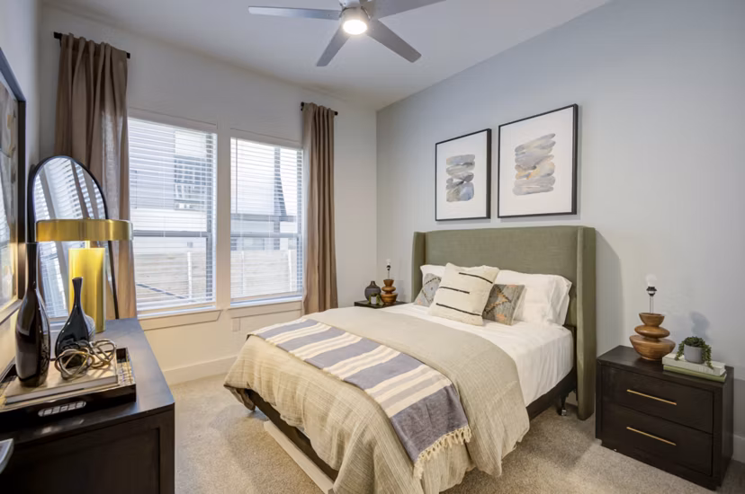 bedroom at The Flynn at Live Oak Apartments