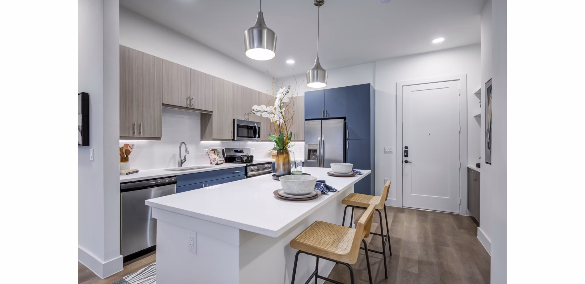 kitchen at HThe Flynn at Live Oak Apartments