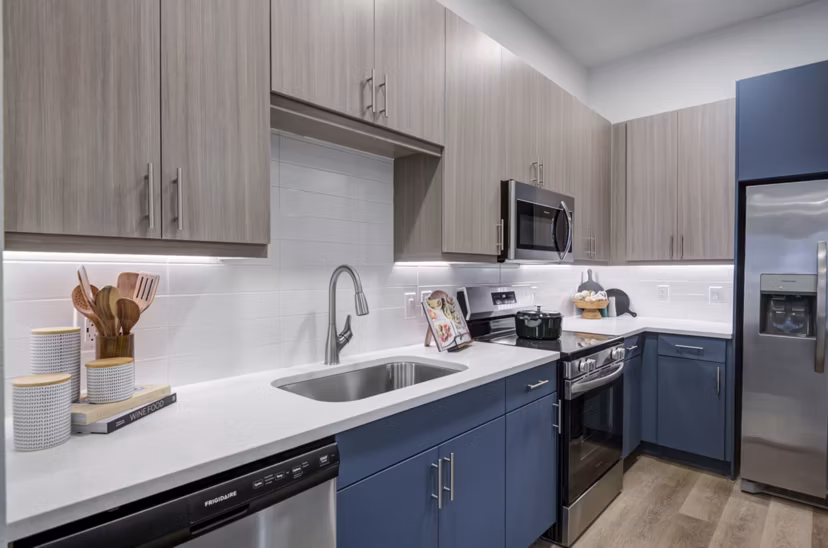 kitchen at HThe Flynn at Live Oak Apartments