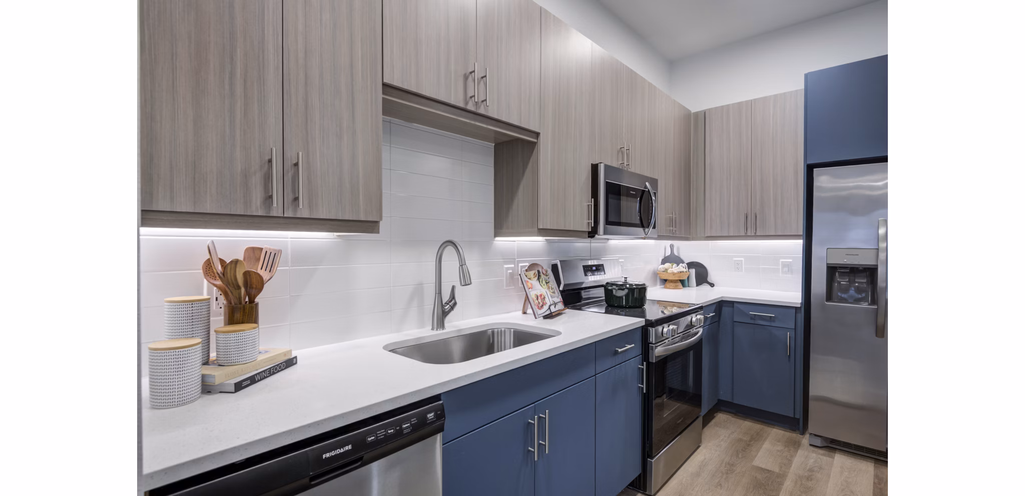kitchen at HThe Flynn at Live Oak Apartments