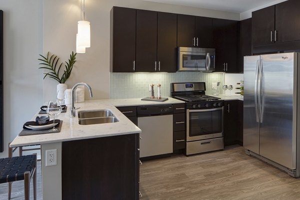 kitchen at Catalyst Apartments 