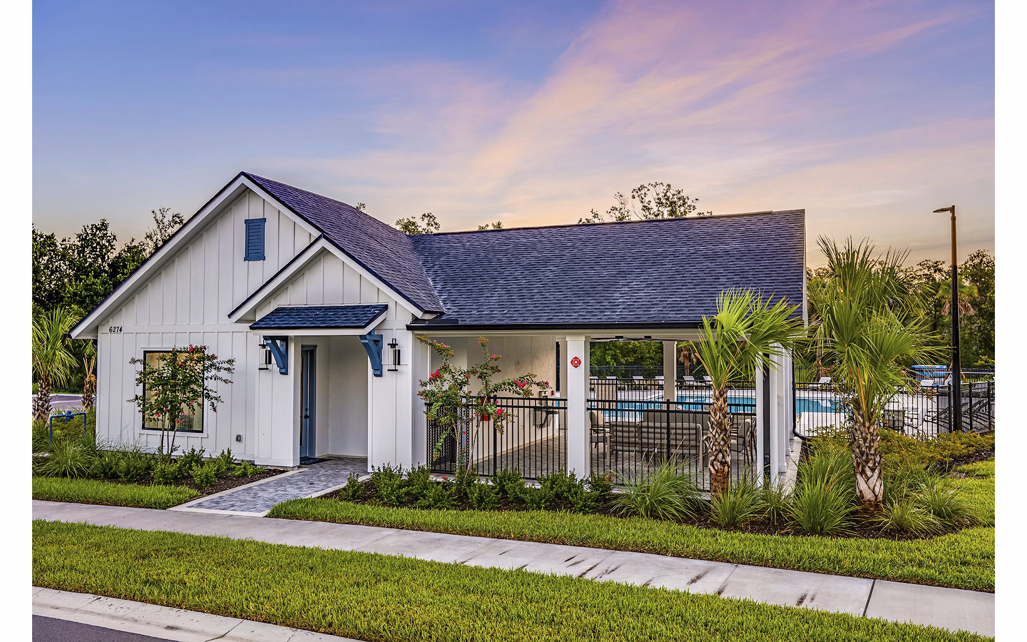 clubhouse/pool at SkyMor Wesley Chapel Apartment Homes