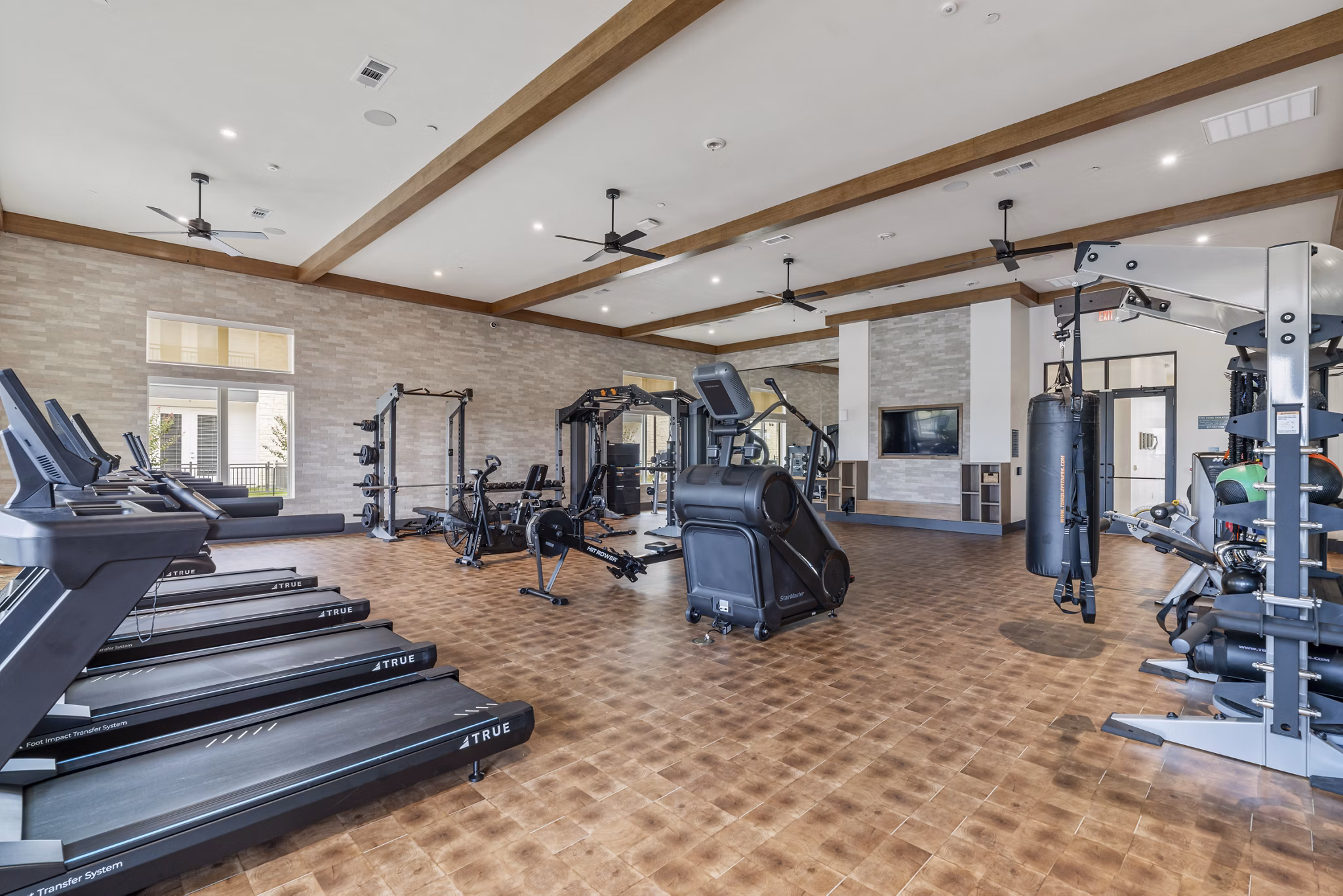 fitness center at Marlowe Wellington Apartments