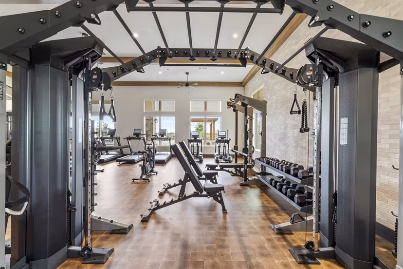 fitness center at Marlowe Wellington Apartments