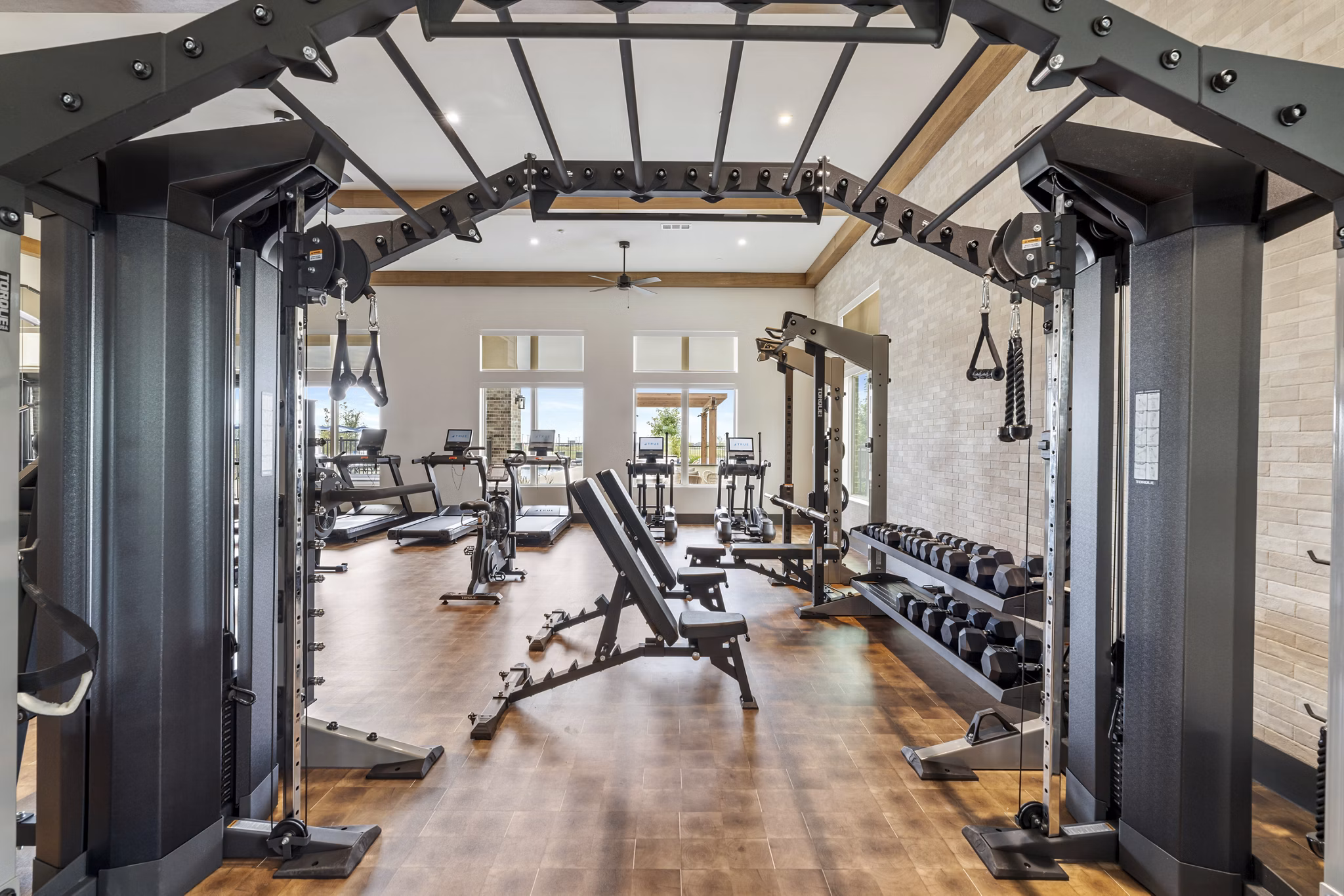fitness center at Marlowe Wellington Apartments
