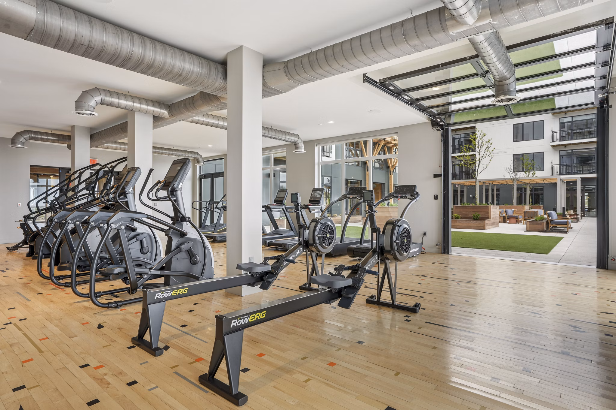 fitness center at The Shipwright Apartments