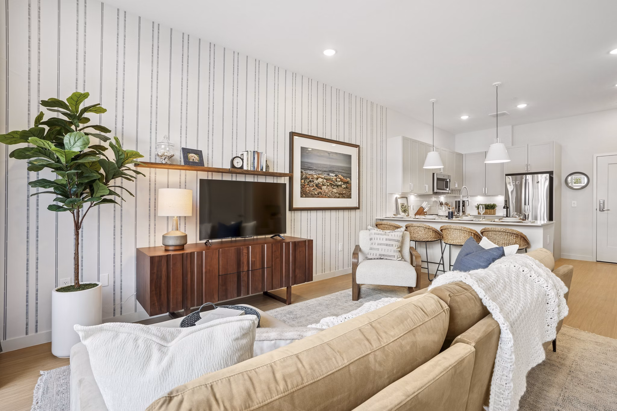 living room at The Shipwright Apartments