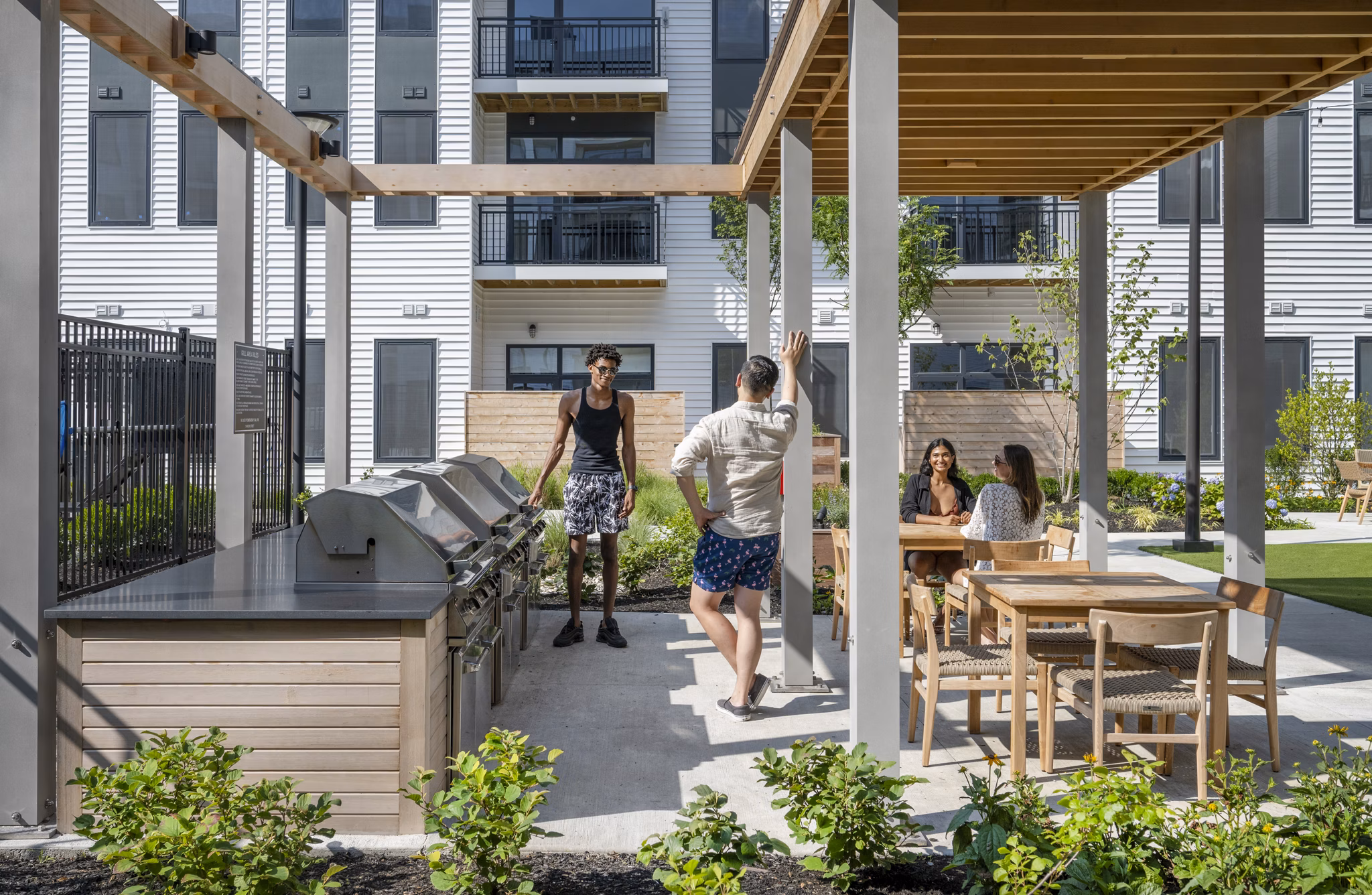 grill area at The Shipwright Apartments 