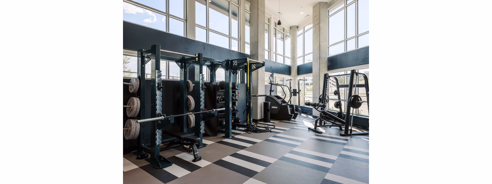 fitness center at Alta Mile High Apartments