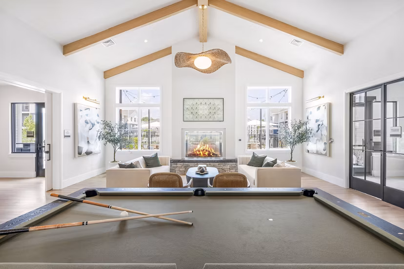 clubhouse game room at Alta Oak and Pine Apartments