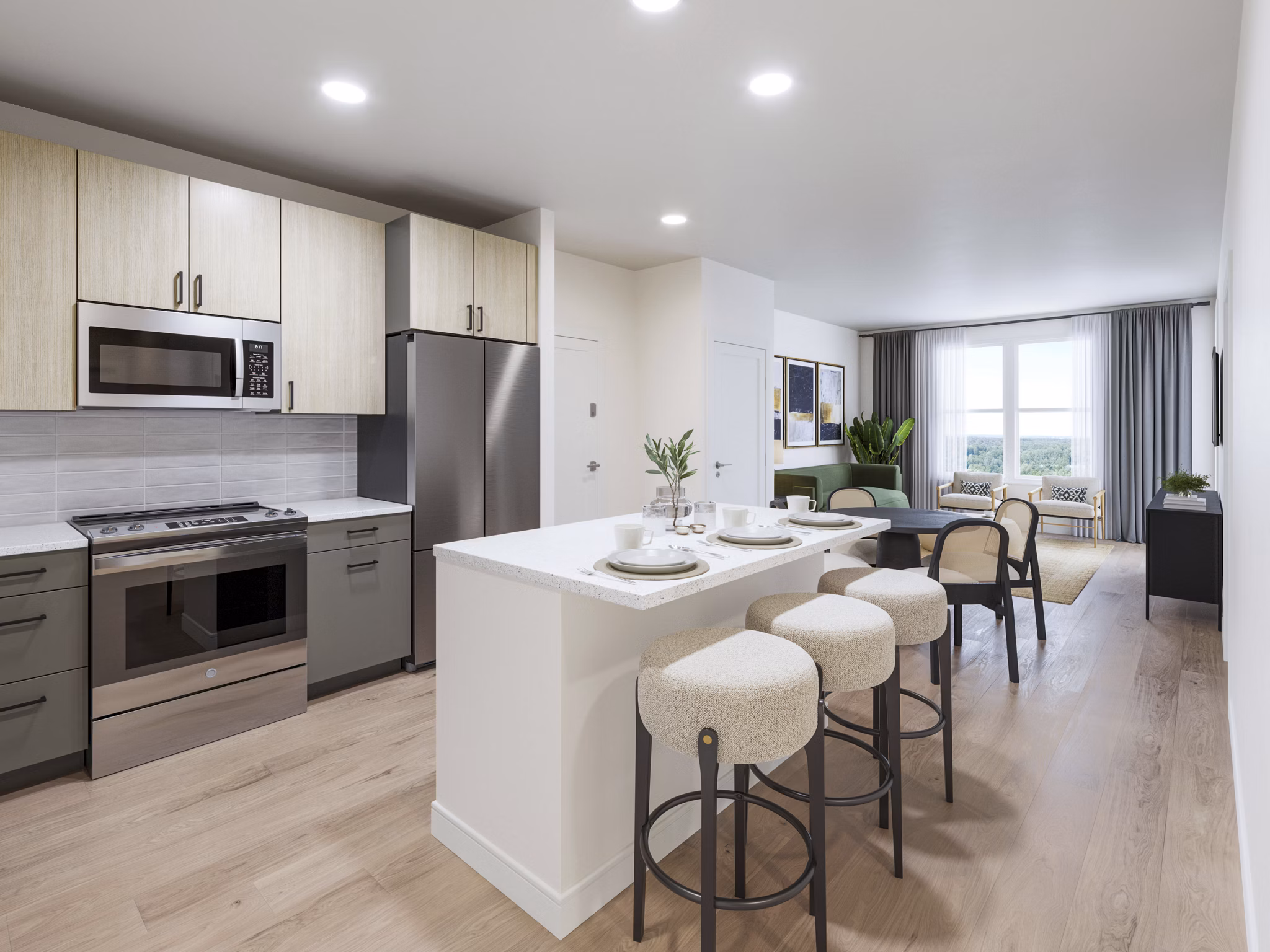 kitchen at Alta Oak and Pine Apartments