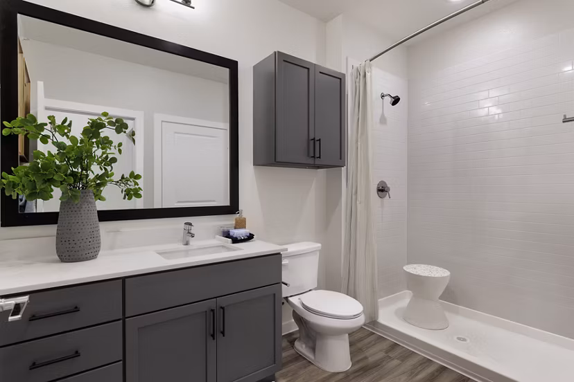 bathroom at The Bower Apartments 