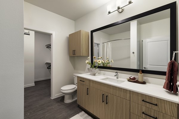 bathroom at The Bower Apartments