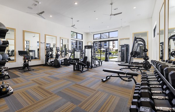 fitness center at The Bower Apartments