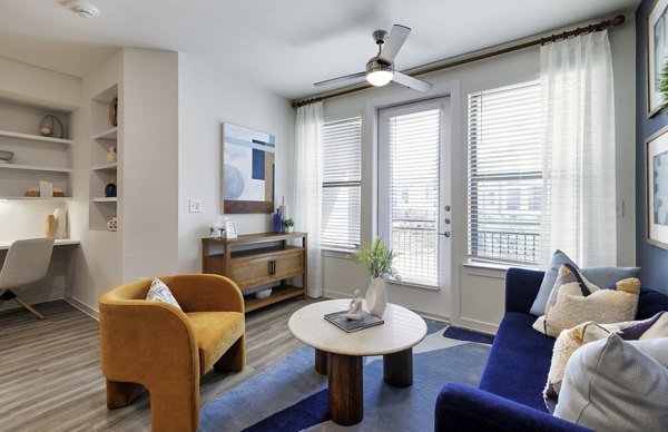living room at The Bower Apartments