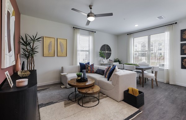 living room at The Bower Apartments
