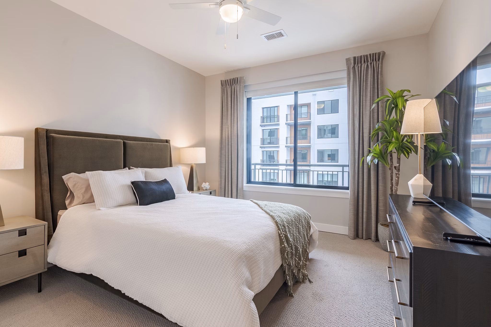bedroom at The Hudson Apartments
