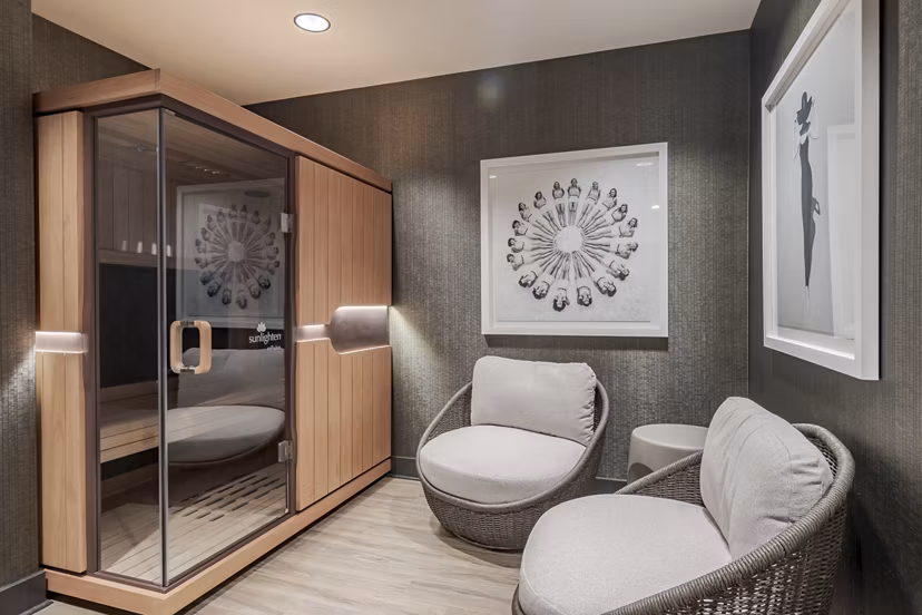 sauna at The Hudson Apartments
