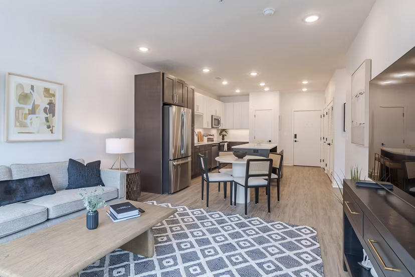 living room at The Hudson Apartments