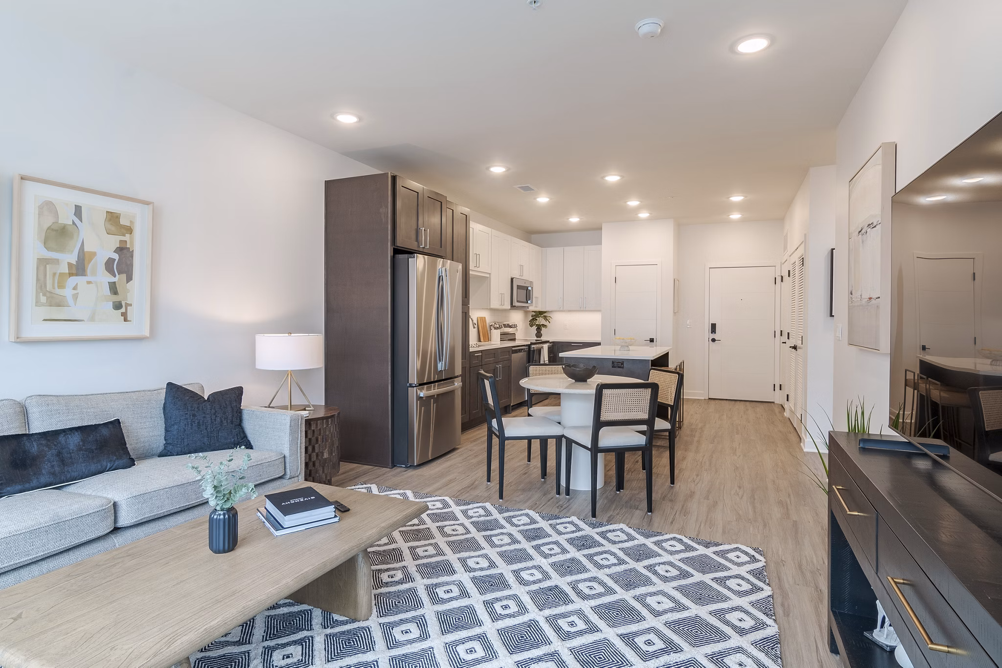 living room at The Hudson Apartments