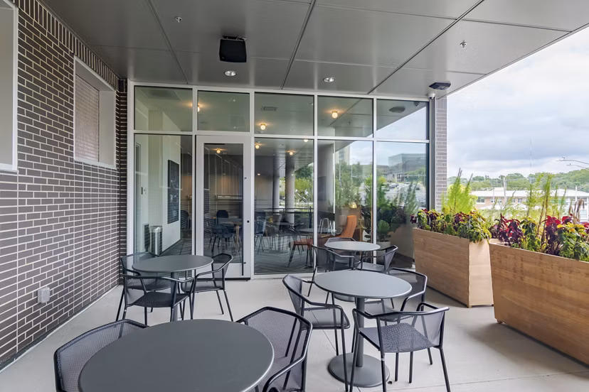 patio at The Hudson Apartments