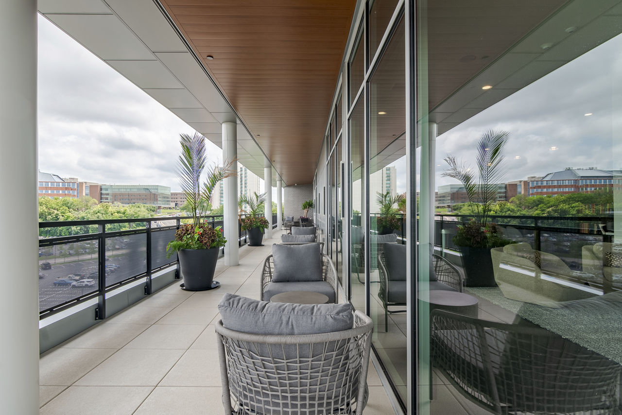Roof deck at The Hudson