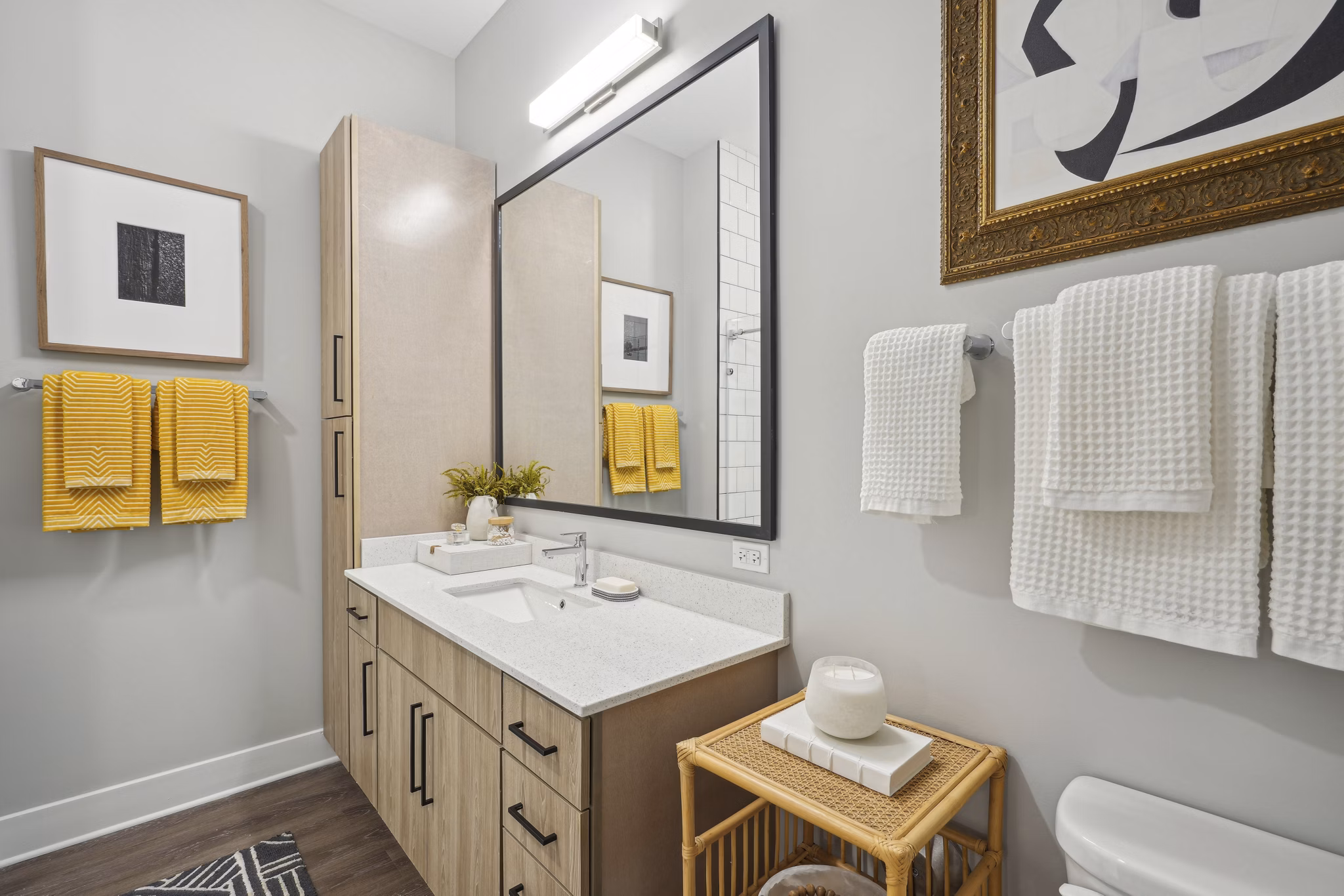 bathroom at The Hartley at Blue Hill Apartments