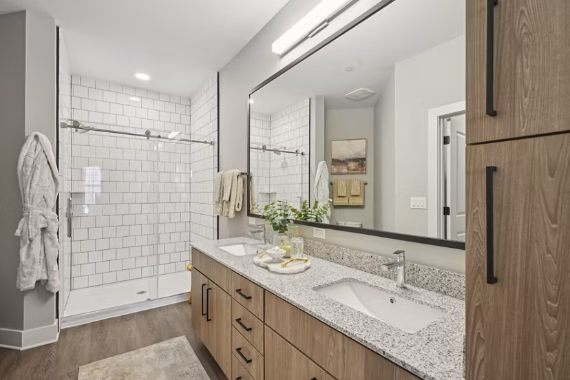 bathroom at The Hartley at Blue Hill Apartments