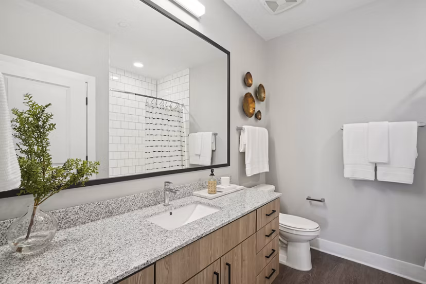 bathroom at The Hartley at Blue Hill Apartments