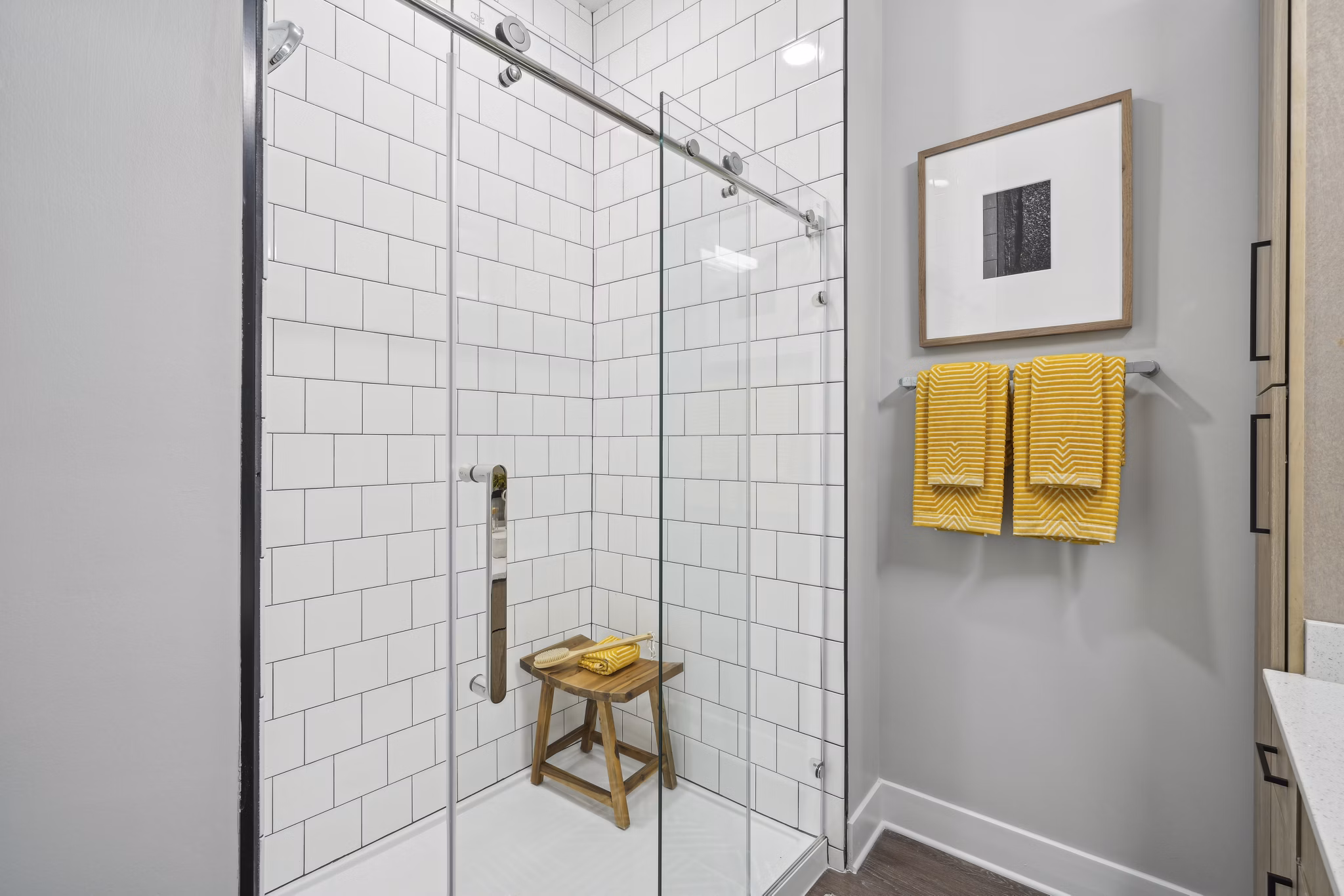 bathroom at The Hartley at Blue Hill Apartments 