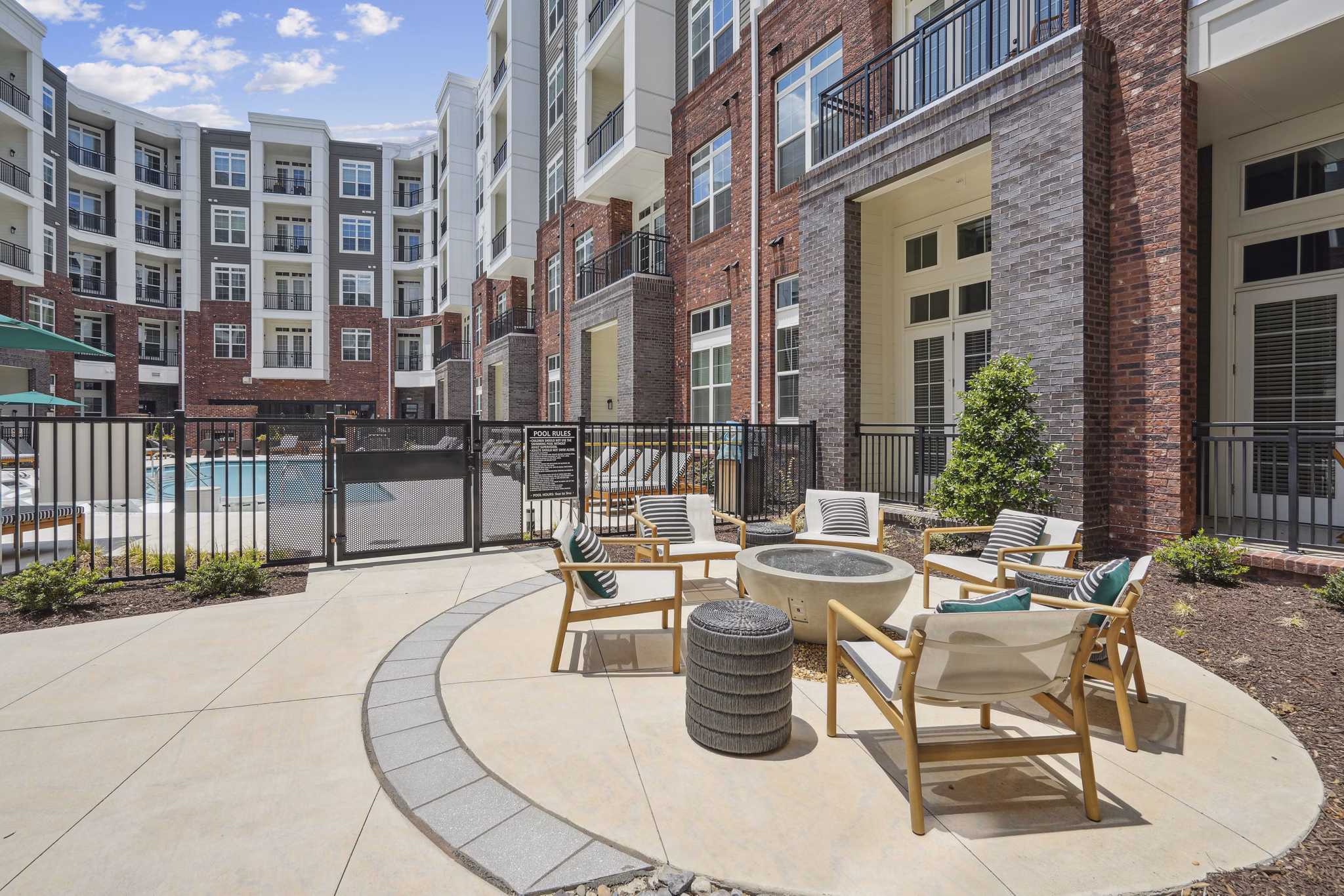 fire pit at The Hartley at Blue Hill Apartments